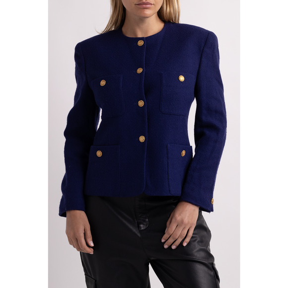 Vintage Jones NY Purple Blazer with Gold Buttons - Picture 1 of 6